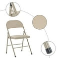 thumbnail image 4 of 4 Pack Light Brown Folding Chairs with PVC Padded Cushion and Back for Office, Portable Lightweight Commercial Folding Chair with Steel Frame for Home Wedding Party Outdoor Events, 4 of 8
