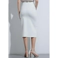 thumbnail image 3 of Women’s Classic Below Knee Pencil Skirt Stretch Line Midi Skirt of Business Casual Outfits, 3 of 3