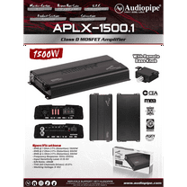Audiopipe 1500W 1-Ohm Class D Car Audio Mono Amplifier APLX-1500.1 W/ Bass Knob