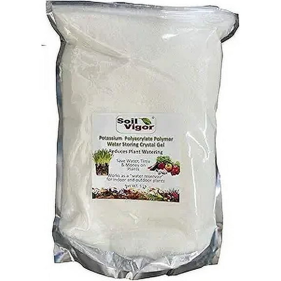Soil Vigor: Fine Granules Water Storing Crystals - Formerly Soil Moist SAP (Premium Potassium Polyacrylate Super Absorbent Polymer) - 5 Pounds