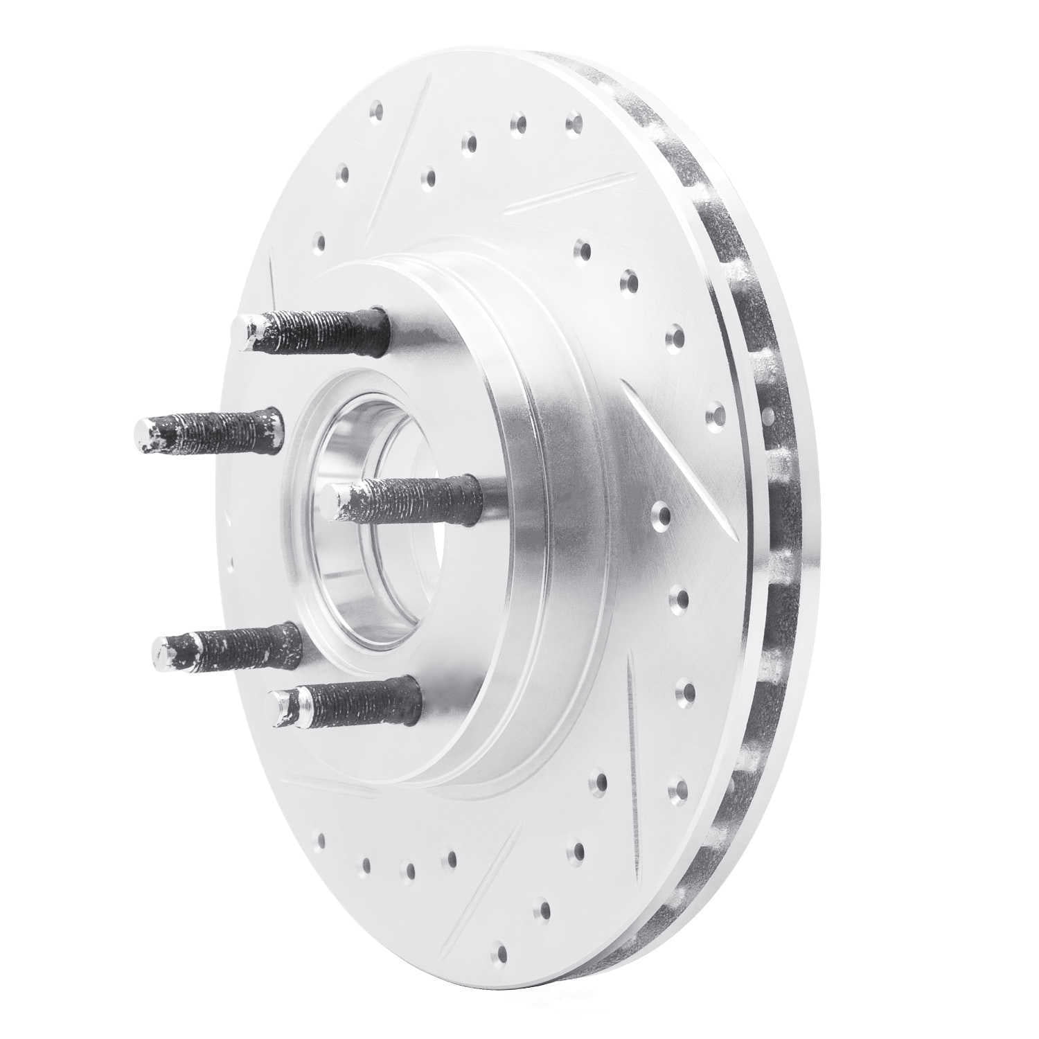 Dynamic Friction Company 631-54156L DFC Brake Rotor - Drilled And Slotted - Silver