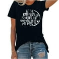thumbnail image 5 of Women's Summer Clothes Basic Tees for Sports Short Sleeve Loose Fit Flowy Tunic Tops Fashion 2024 Dressy Casual Tops for Lady Baseball Graphic Tops Round Neck Blouse Vintage Black T Shirts XL, 5 of 5