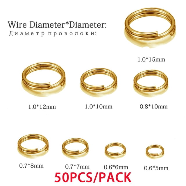 50/100 unids/lote 5-15mm anillos abiertos de doble salto de acero inoxidable para llave DIY conectores de anillos divididos dobles para la fabricación de joyas Tan Jianjun unisex