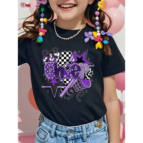 Childrens Wear Cheer Girl Graphic T Shirt For Kids Girls Boys Cute Funny Style Birthday Party Gift Unisex Short Sleeve Cotton Tee