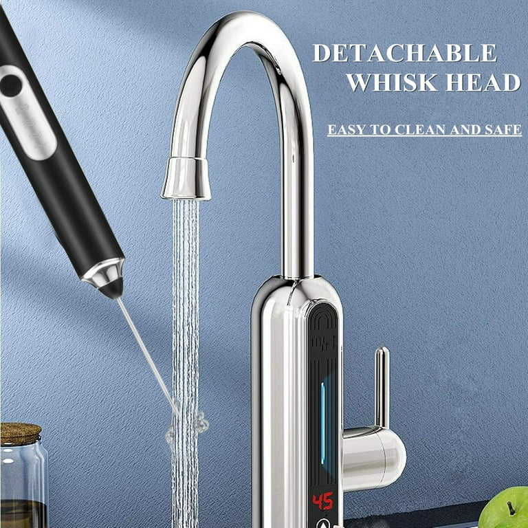 Yunnyp Handheld Milk Frother Rechargeable Electric Whisk Drink Mixer with  Charging Stand Wall Bracket