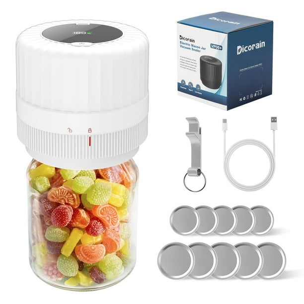 Selladora eléctrica al vacío Mason Jar Dicorain VP06+ blanca