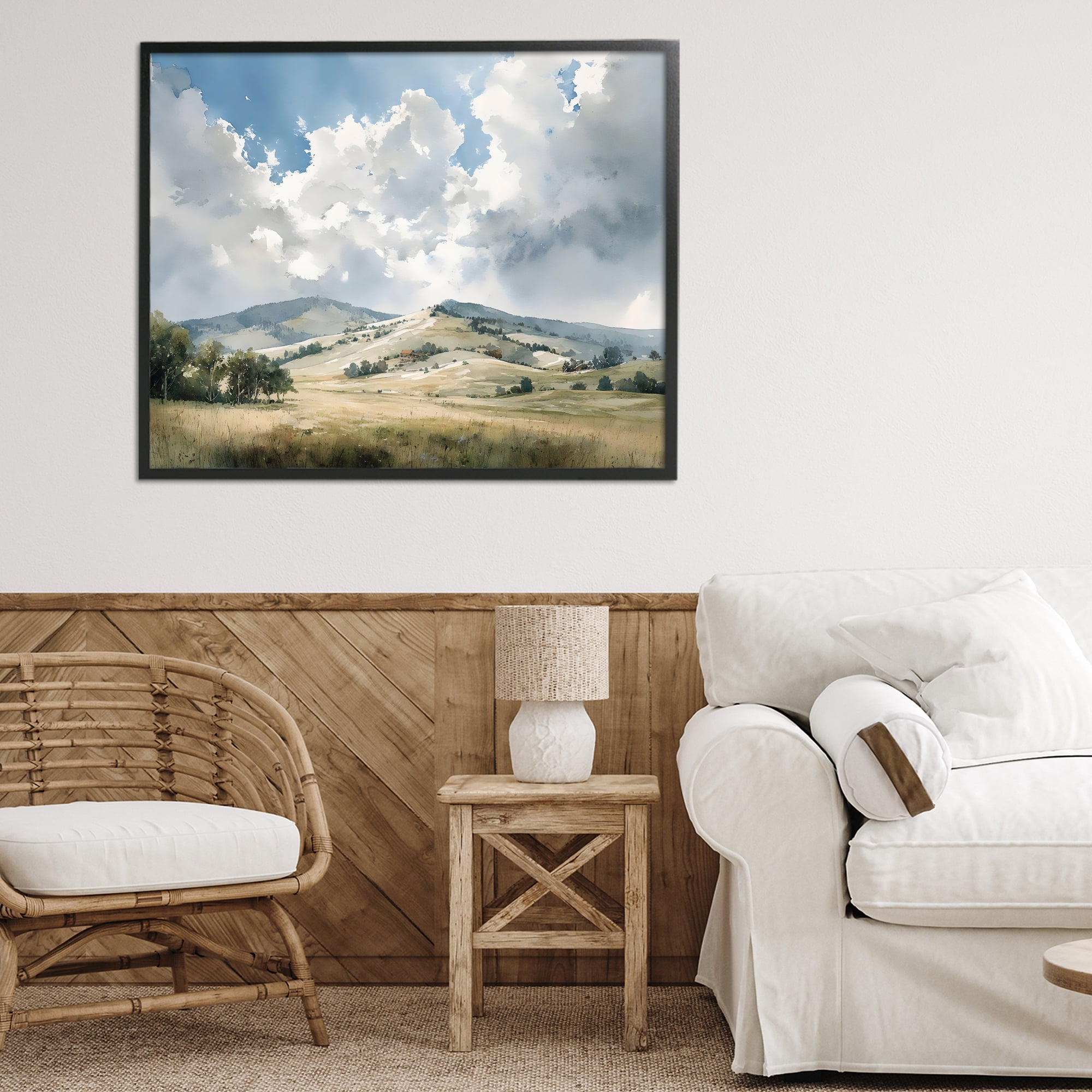 Stupell Industries Tranquil Hills Meadow Black Framed Giclee Art, design by Franklyn Gregory