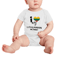 thumbnail image 2 of I Heart My Lithuanian Mommy Love Flag Baby Romper (White, 0-3 Months), 2 of 5