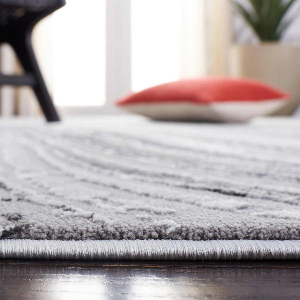 SAFAVIEH Craft Floella Abstract Area Rug, 2'3" x 8' Runner, Light Grey/Grey