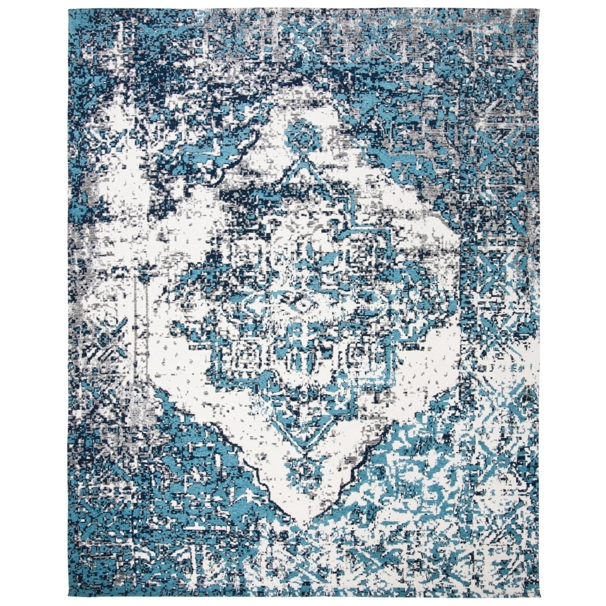 SAFAVIEH Classic Vintage Giuseppe Overdyed Runner Rug, Blue/Ivory, 2'3" x 8'