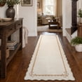 thumbnail image 2 of Lahome 2'x6' Scalloped Bow Kitchen Runner,2x6ft Runner Rug for Hallway,Non Slip Machine Washable Rugs ,Solid Beige Low Pile Boho Rug for Bedroom Bathroom Beside Bed Entryway, 2 of 7