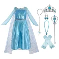 thumbnail image 2 of Snow Queen Princess Elsa Costumes Birthday Dress Up for Little Girls with Crown,Mace,Gloves Accessories, 2 of 7