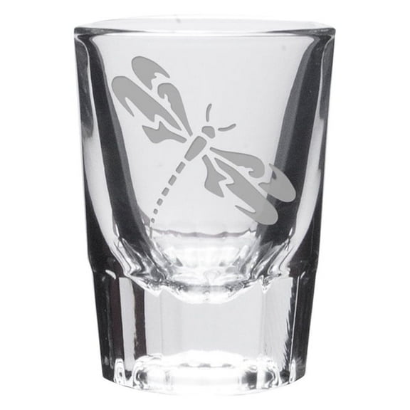 Dragonfly Deep Etched Shot Glass