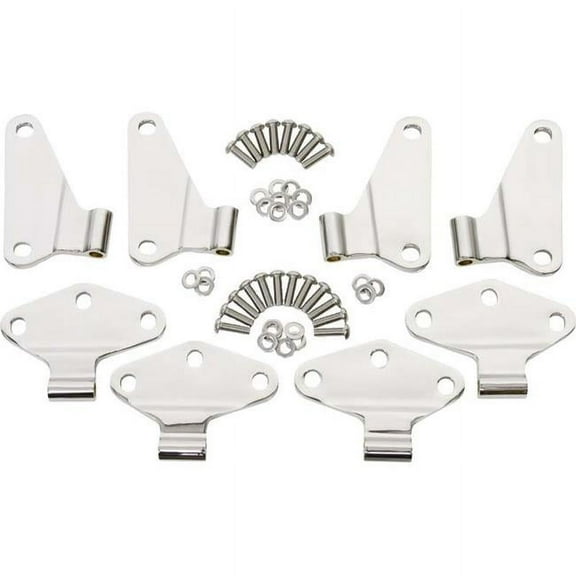 Kentrol 07-18 Jeep Wrangler JK Body Door Hinge Set 8 Pieces 4 Door - Polished Silver