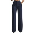 thumbnail image 3 of WRKEKC Dress Pants Women High Waisted Straight Leg Flowy Suit Pants with Pockets Office Business Work Trousers, 3 of 8