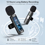 USB C Mini Wireless Lavalier Microphone for iPhone/Android,Lapel Mic with Noise Reduction,Lav Mic for Video Recording,Tiny Microphone Content Creator Interview for Tiktok,Youtube,Vlog (Black)