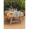 thumbnail image 2 of Outdoor Tablecloth with Umbrella Hole and Zipper, Pumpkin Fall Rectangle Table Cloth 52x70 Inch Waterproof Tablecloth, Thanksgiving Maple Leaves Wood Autumn Picnic Table Cover for Patio Camping, 2 of 7