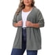 thumbnail image 4 of Suéteres de mujer de talla grande Agnes Orinda, de manga larga, casuales, sueltos, cárdigans de punto abiertos 4X gris oscuro, 4 of 5