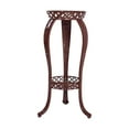 thumbnail image 1 of 2 Tier Metal Potted Flower Stand Rack Height 80cm Round Top Corner Display Stand Brown, 1 of 6