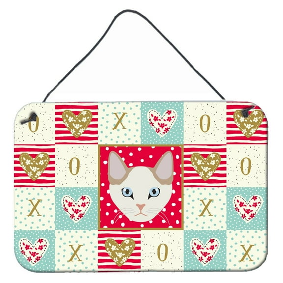 Carolines Treasures CK5125DS812 Korean Bobtail Cat Love Wall or Door Hanging Prints 8x12 multicolor