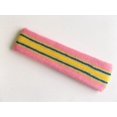 thumbnail image 4 of Couver Unisex Terry Striped Basketball Headband Sweatband, Pink/Yellow, 3 Pieces, 4 of 7