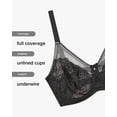 thumbnail image 4 of Bra Wacoal Retro Chic, figura completa con aros, negro, 38C, 4 of 4
