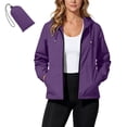 thumbnail image 3 of Zulora Women's Packable Water-Repellent Windbreaker Jacket - Lightweight Hooded Full Zip with Pockets for Travel, Daily Casual & Outdoor Wear, 3 of 9