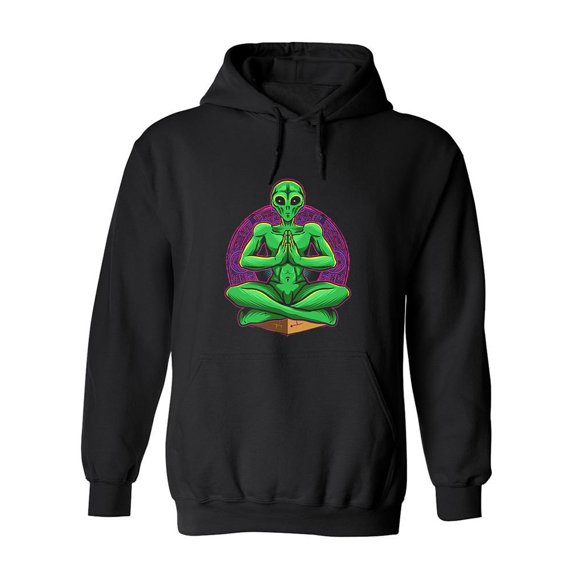 Alien Doing Yoga Hoodie Men -Image by Shutterstock, Male 3X-Large