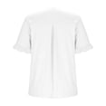 thumbnail image 5 of Wlynlyn Plus Size Tops for Women Dressy Casual Blouses Ruffle Short Sleeve V Neck Tunic Tops(X-Large,White), 5 of 6