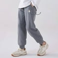 thumbnail image 5 of SGMVNU Girl Eembroidered Sweatpants Casual Long Trousers Elastic High Waist Joggers Pants Teen Girls Sweat Pants with Pockets(Size 15-16 Years, Grey), 5 of 8