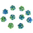 thumbnail image 1 of 10 Pcs 20 Sided Dice D20 Polyhedral Dice For Dungeons And Dragons Table Games Green Purple, 1 of 5
