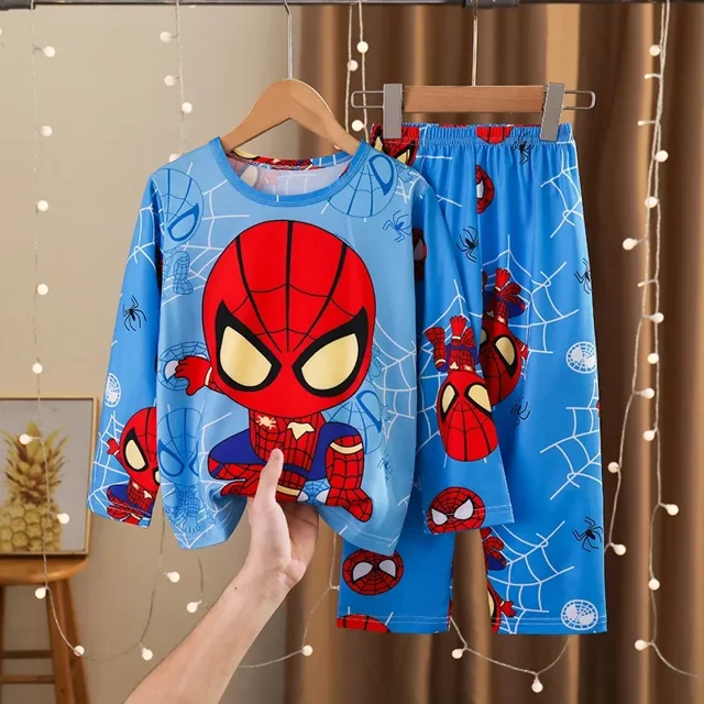 Conjunto de pijama de dibujos animados para niños, ropa de casa, pantalones de manga larga, cuello redondo, cómodo, Kawaii, regalo para niños, Kuromi Pochacco Hellokittys