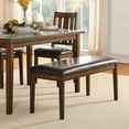 thumbnail image 2 of Modern Contemporary Espresso Finish Wooden 6pc Dining Table Set with Bench 4 Chairs Kitchen Dining Furniture, 2 of 7