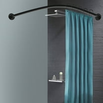 ToppiJoy Retractable Shower Curtain Rail, L-Shaped Adjustable Stainless Steel Rod, Non-Permanent Installation for Corner Showers and Bathtubs