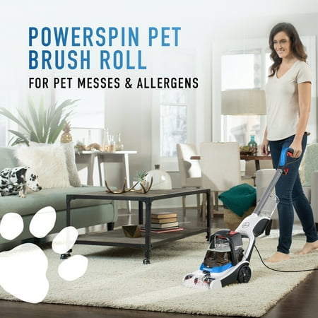 Hoover - PowerDash Corded Upright Deep Cleaner - White/Blue