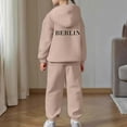 thumbnail image 4 of KHONTS Girls Letter Printed Hooded Sweatshirts and Sweatpants Pullovers Outfits, 2 Piece, Sizes 2-13 Years, 4 of 7