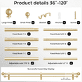 thumbnail image 4 of HEI! DEAR 1" Heavy-Duty Adjustable Double Curtain Rod Set 36-120" with Gold Ball Finials, 4 of 7