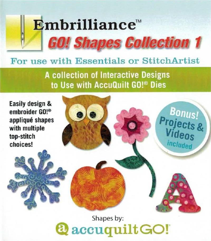 Embrilliance Accuquilt GO! Shapes Collection 1 for Essentials