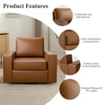 thumbnail image 5 of COOLHUT 360° Swivel Accent Chair Set of 1, 36.2" Wide PU Leather Accent Chair Armchair, Comfy Upholstered Single Sofa Chair for Living Room and Bedroom, Brown, 5 of 11