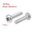 thumbnail image 2 of Tornillos de máquina M8x35mm Unique Bargains, tornillos de cabeza Phillips en forma de pan, 10 piezas, 2 of 3