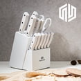 thumbnail image 7 of NULAS Knife Set, 14 Piece Kitchen Knife Set with Block Self Sharpening, Stainless Steel Dishwasher Safe, Anti-slip Handle, White, 7 of 7