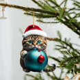 thumbnail image 2 of Adornos para árbol de Navidad, adornos colgantes para árbol de Navidad, dinosaurio, lindo gato navideño, colgante decorativo para árbol de Navidad, casa de campo, decoración para exteriores e interior, 2 of 6