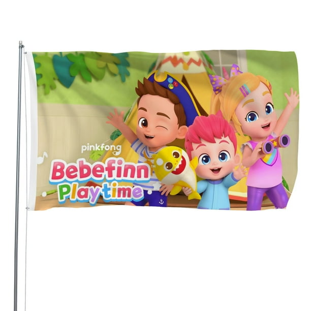 Bebefinn: Hora de Jugar Bandera impresa con temática, regalo perfecto para fanáticos, amigos y familiares, y adecuada para actividades al aire libre e interiores, decoraciones de fiesta. 120*180CM