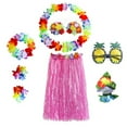 thumbnail image 1 of 8 piezas grandes coloridas una de hierba diadema pulseras gafas juego de pinzas para el pelo (colorido) , Rosa 80cm, 1 of 6