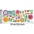 thumbnail image 3 of HaoXun Spring Flower Wall Decal Self-Adhesive PVC Wallpaper for Kindergarten Classroom Decoration - Hummingbird Butterfly Design Removable Window Stickers (97x40cm), 3 of 7