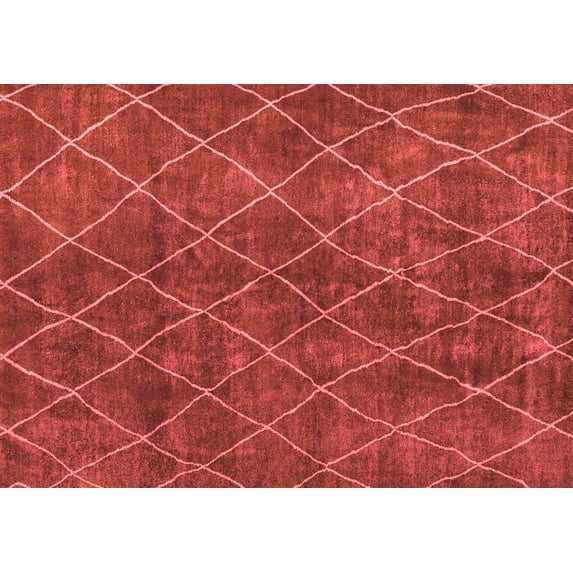 Ahgly Company Indoor Rectangle Abstract Red Modern Area Rugs, 7' x 10'