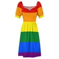 thumbnail image 5 of LGBT Casual Dress Pride Flag Stripe Stylish Dresses Elegant Dress Female V Neck Oversized Clothes, 5 of 6