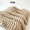 thumbnail image 3 of Throw Blanket Ribbed Striped Plush 47x83 Inches Washable for Couch Sofa Bed, 3 of 7