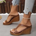 thumbnail image 6 of LIJCC Women Wedge Sandals with Arch Support Casual Hollow Out Retro Leather Ankle Strap Open Toe Dressy Casual Comfortable Summer Beach Platform Work Sandals, 6 of 8