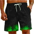 thumbnail image 6 of Midsumdr Mens Shorts 2025 Summer Casual Drawsting Beach Shorts with Pockets Hawaiian Fashion Flame Printed Plus Size Shorts, 6 of 7